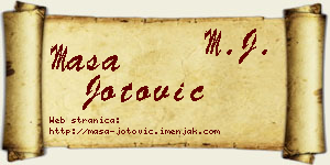 Maša Jotović vizit kartica